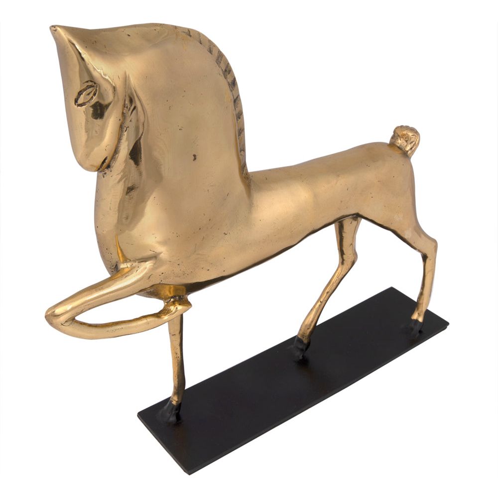 Horse On Stand, Brass by NOIR