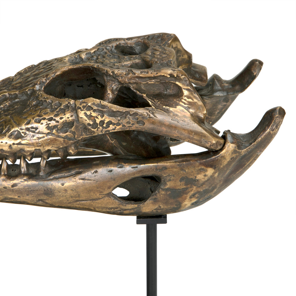 Brass Alligator On Stand, Medium by NOIR
