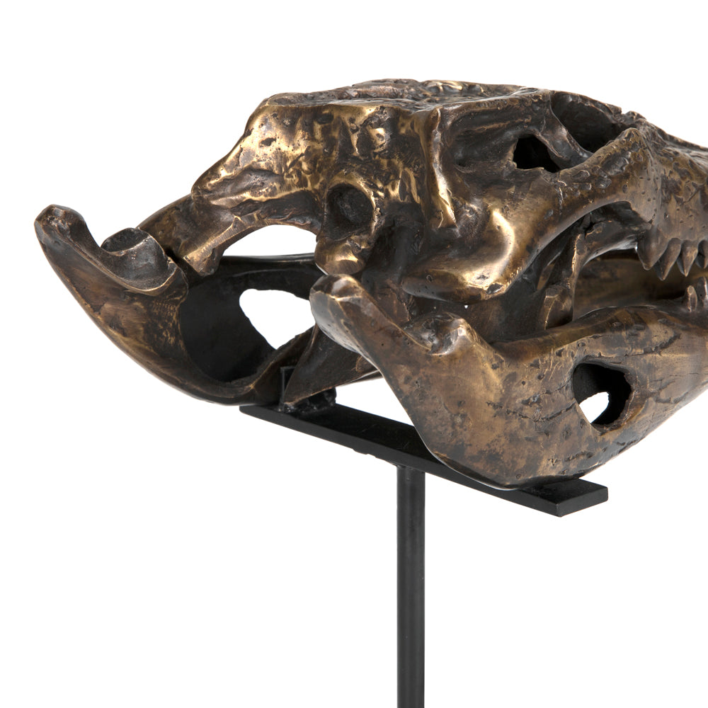 Brass Alligator On Stand, Medium by NOIR