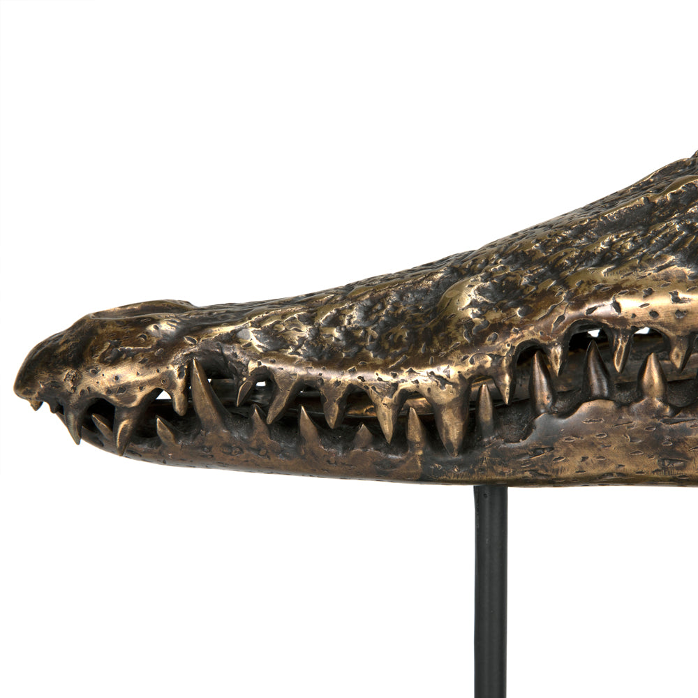 Brass Alligator On Stand, Small by NOIR