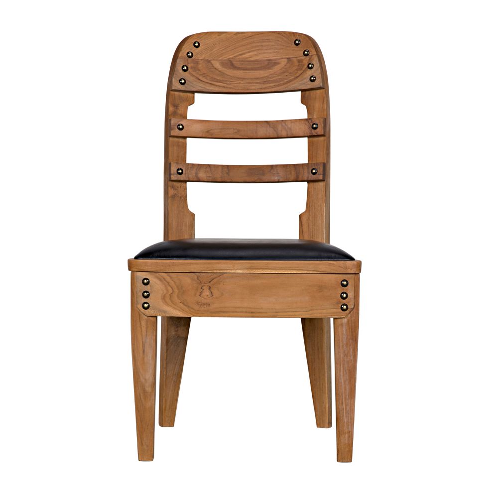 Laila Chair, Teak with Leather by NOIR