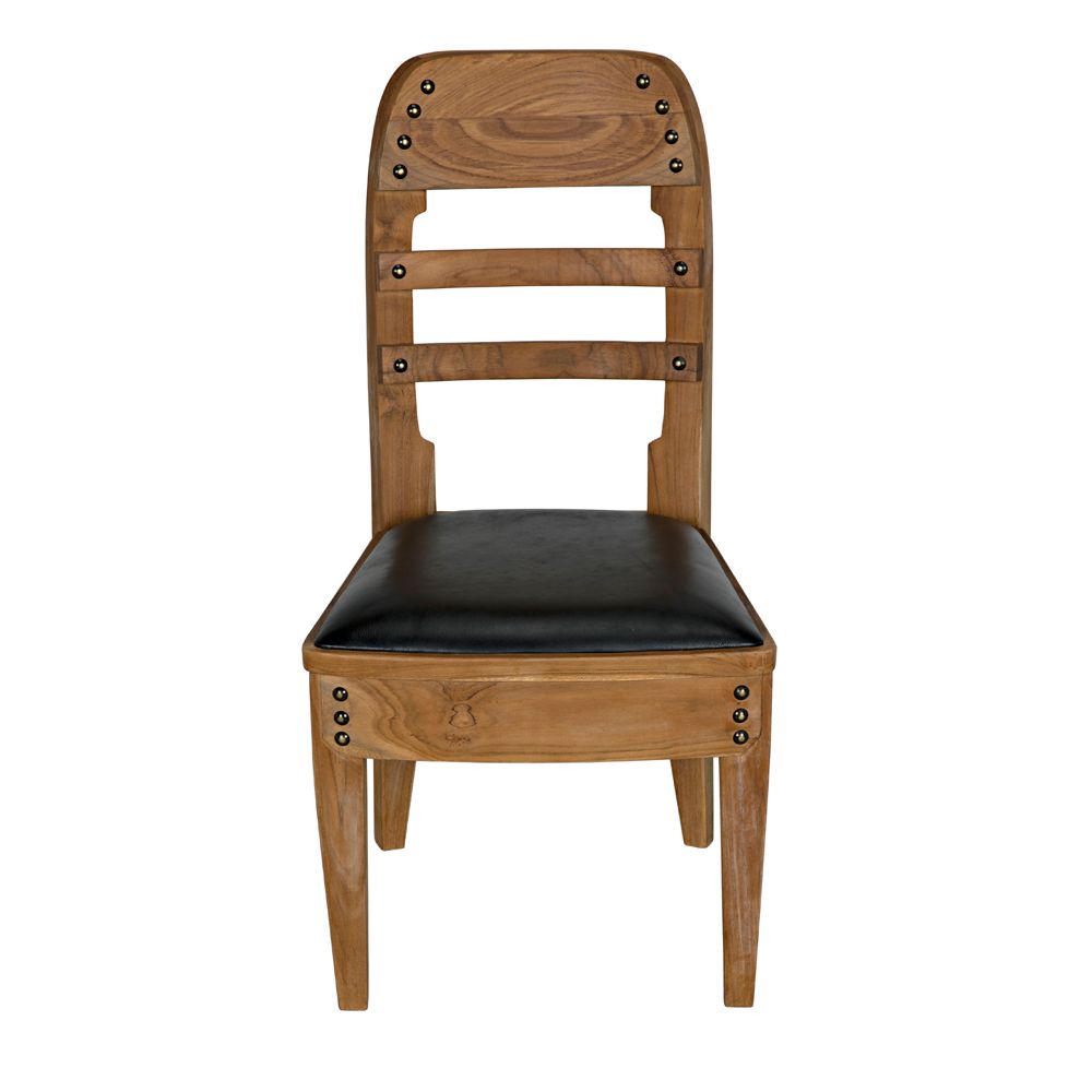 Laila Chair, Teak with Leather by NOIR