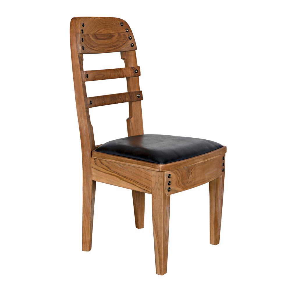 Laila Chair, Teak with Leather by NOIR
