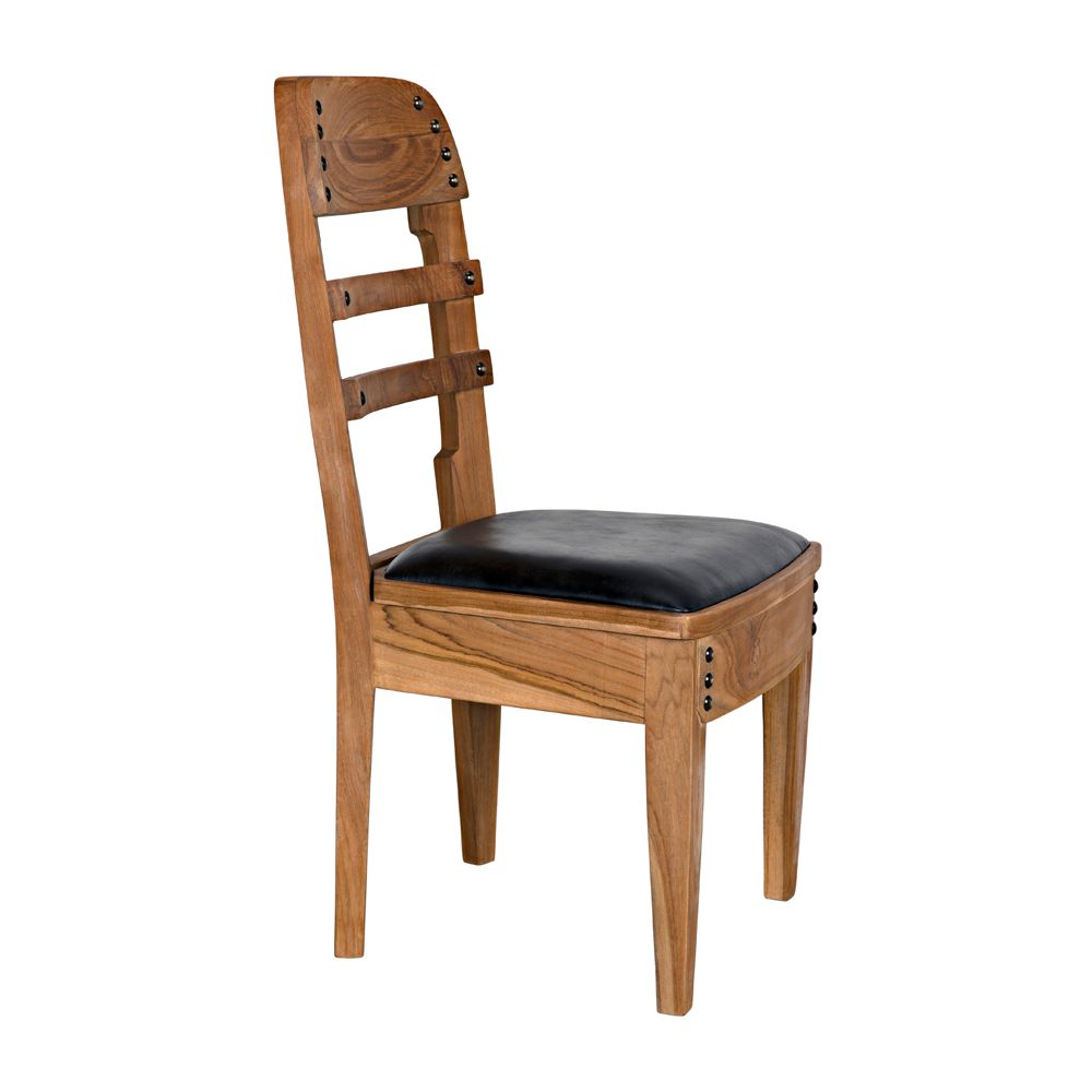 Laila Chair, Teak with Leather by NOIR