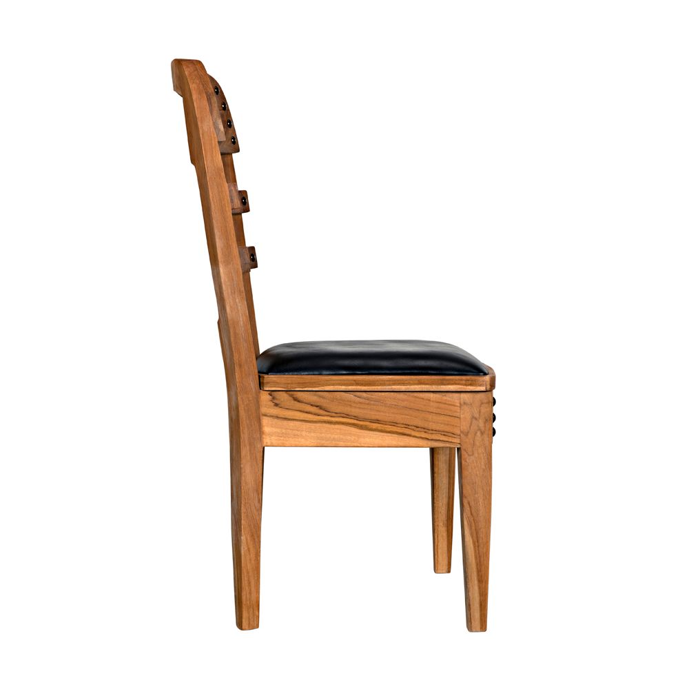 Laila Chair, Teak with Leather by NOIR