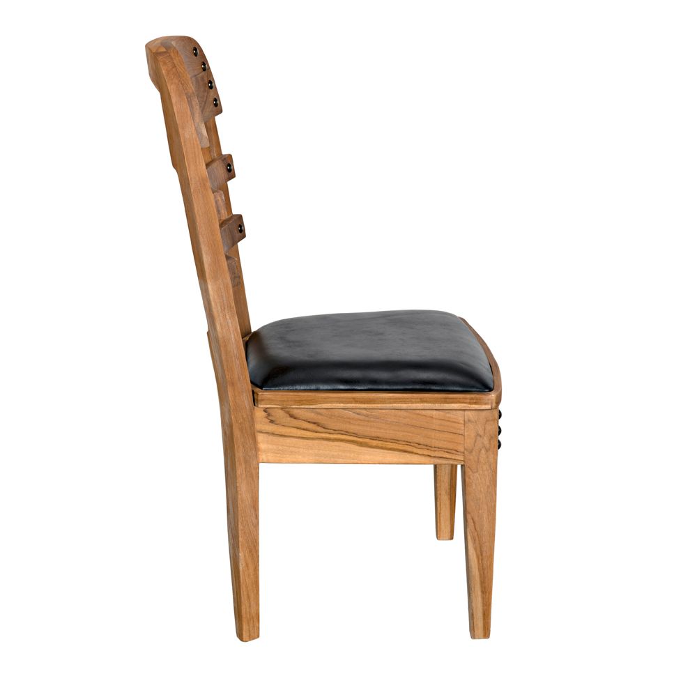 Laila Chair, Teak with Leather by NOIR