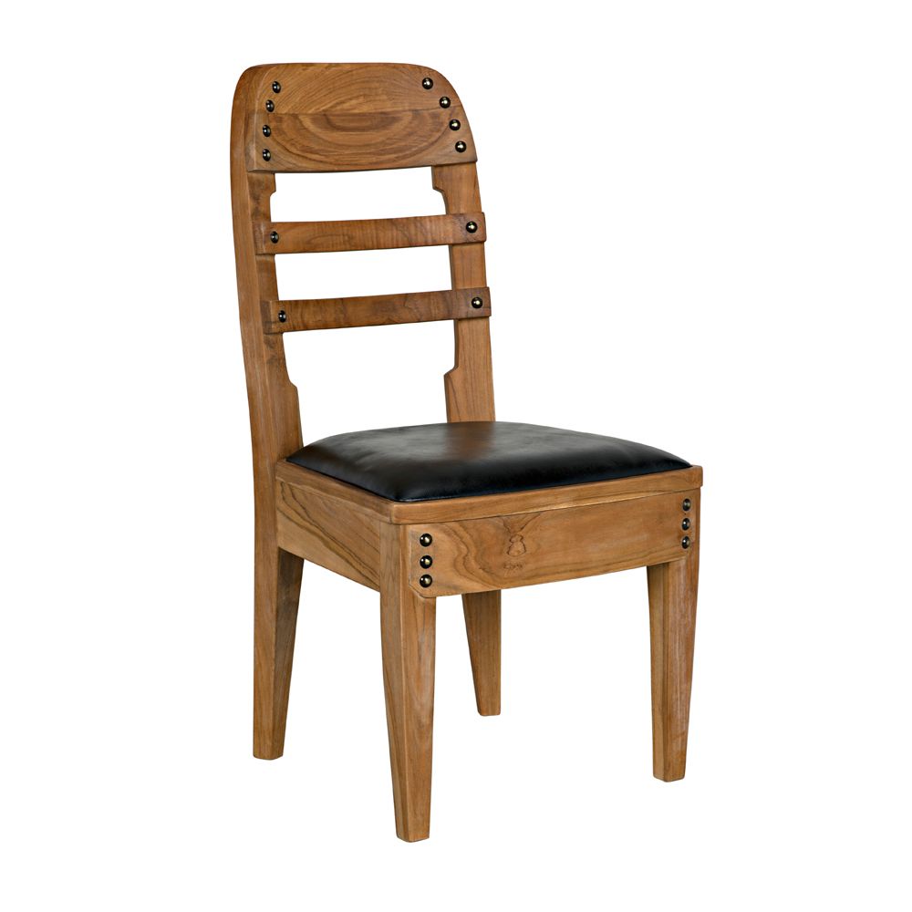 Laila Chair, Teak with Leather by NOIR