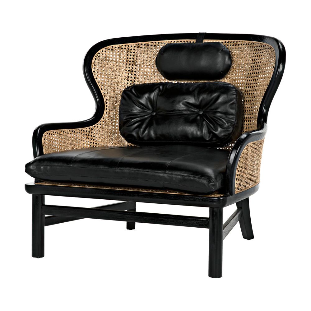 Marabu Chair, Charcoal Black with Leather by NOIR