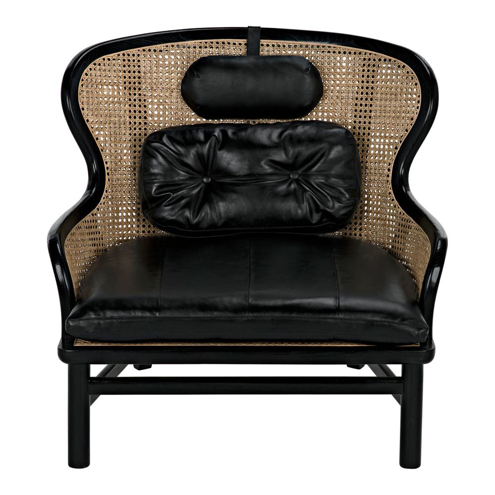Marabu Chair, Charcoal Black with Leather by NOIR