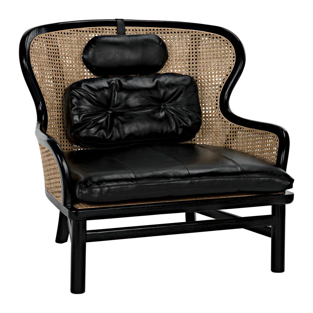 Marabu Chair, Charcoal Black with Leather by NOIR