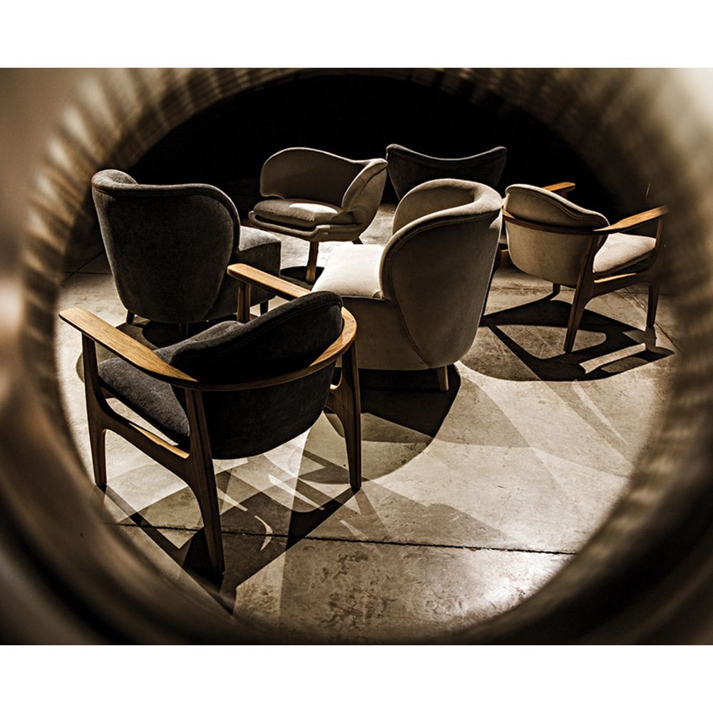 Valerie Chair with Grey Fabric by NOIR