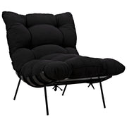 Hanzo Chair with Iron Legs, Charcoal Black by NOIR