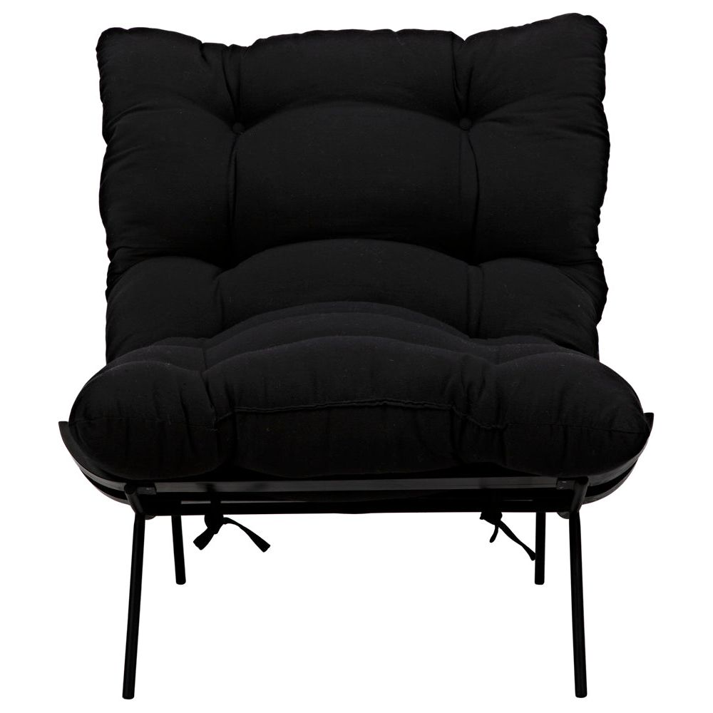 Hanzo Chair with Iron Legs, Charcoal Black by NOIR