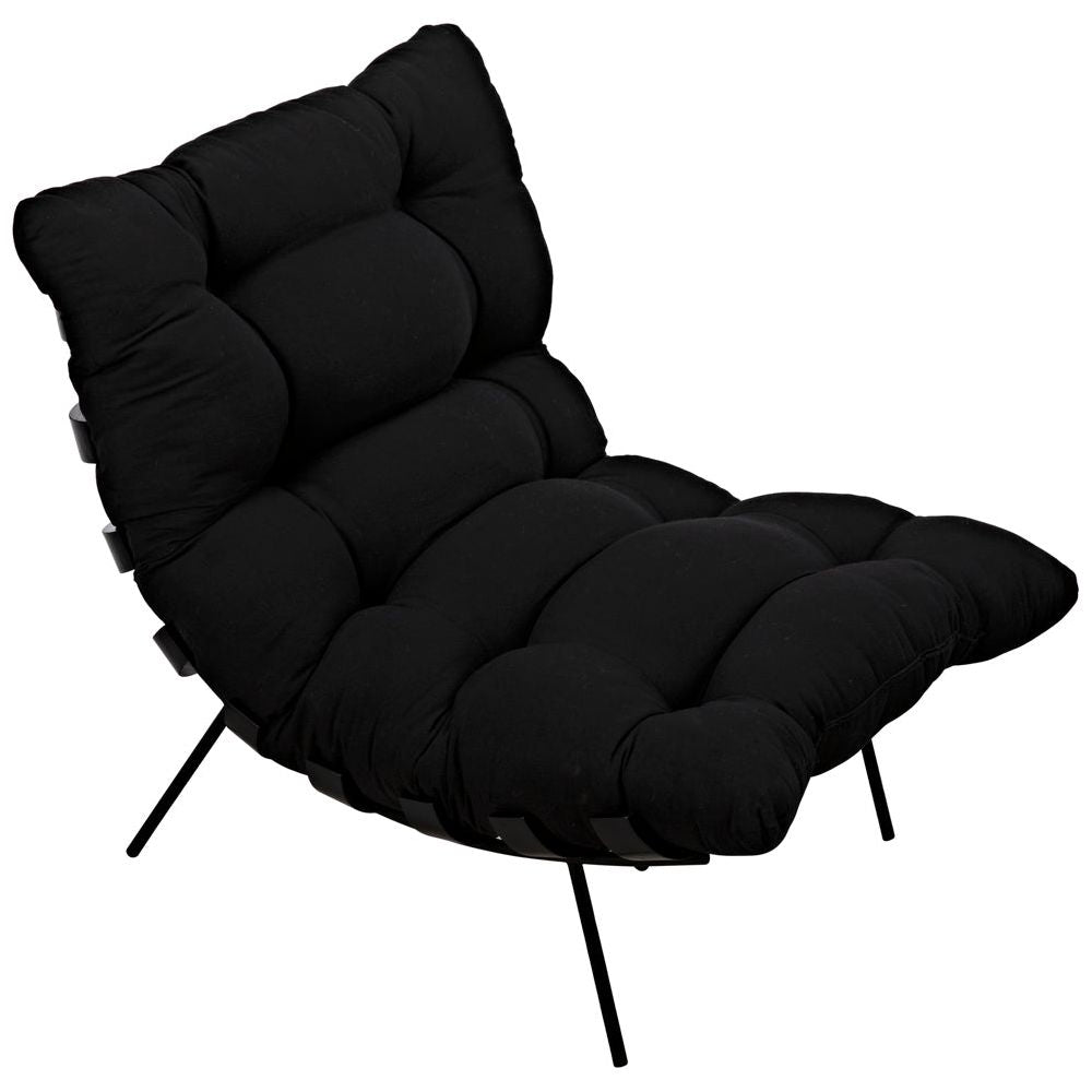 Hanzo Chair with Iron Legs, Charcoal Black by NOIR