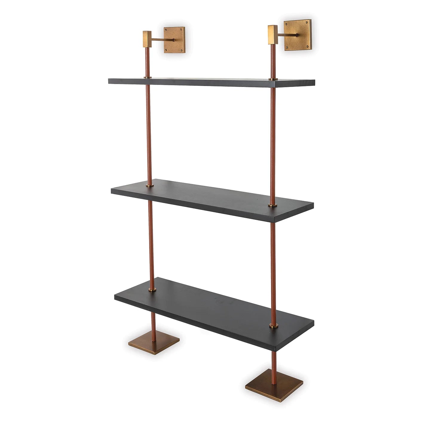 Arnold 3-Tier Shelf 36" – Black & Aged Brass | Port 68
