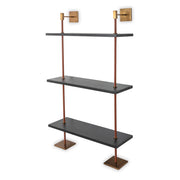 Arnold 3-Tier Shelf 36" – Black & Aged Brass | Port 68