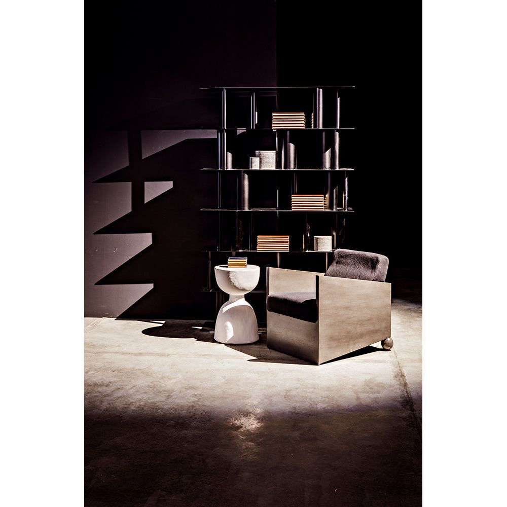 Hourglass Stool, White Fiber Cement by NOIR