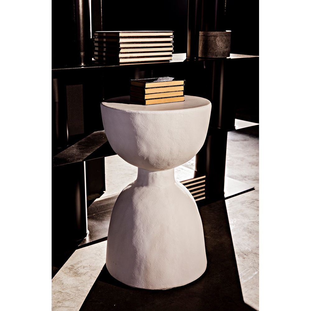 Hourglass Stool, White Fiber Cement by NOIR