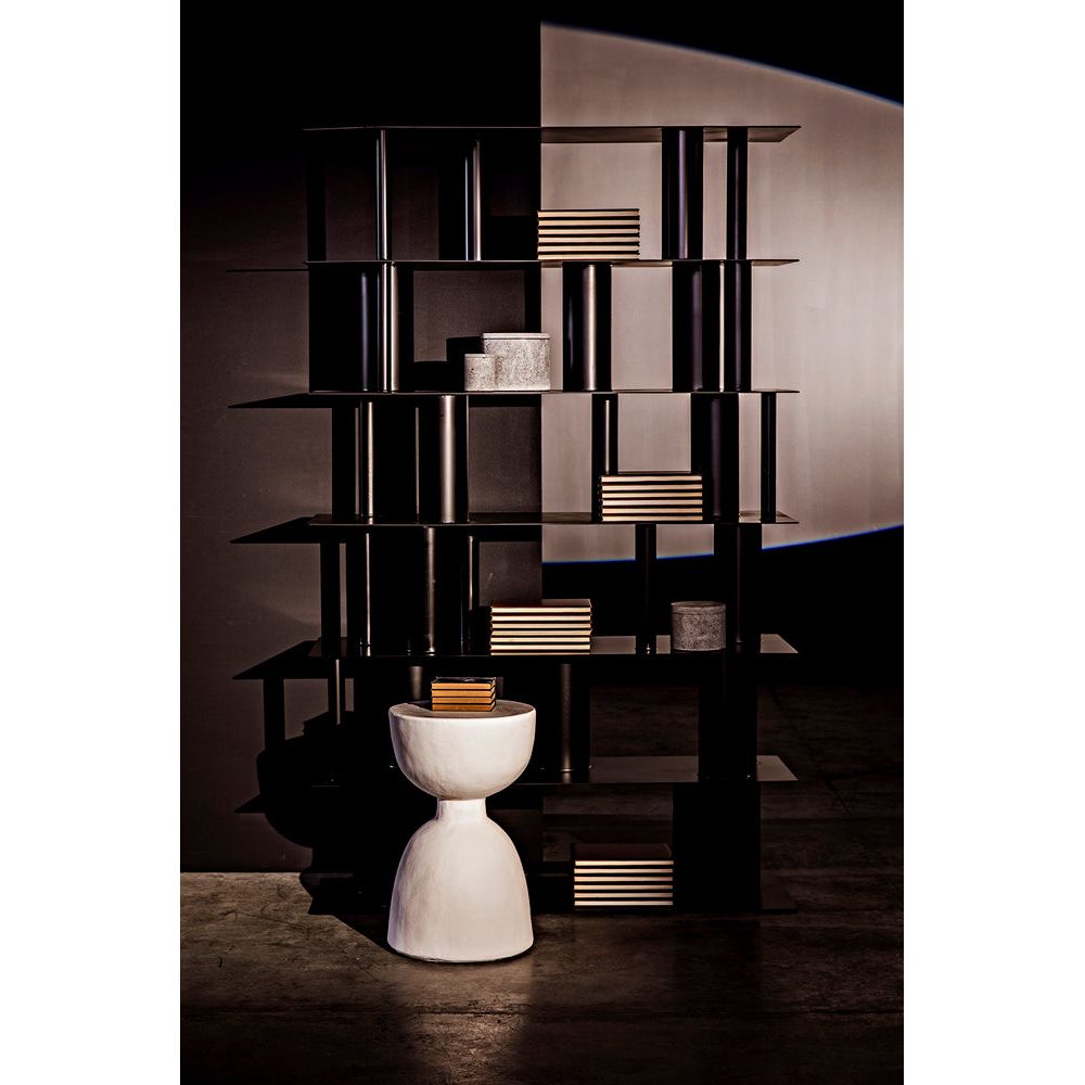 Hourglass Stool, White Fiber Cement by NOIR