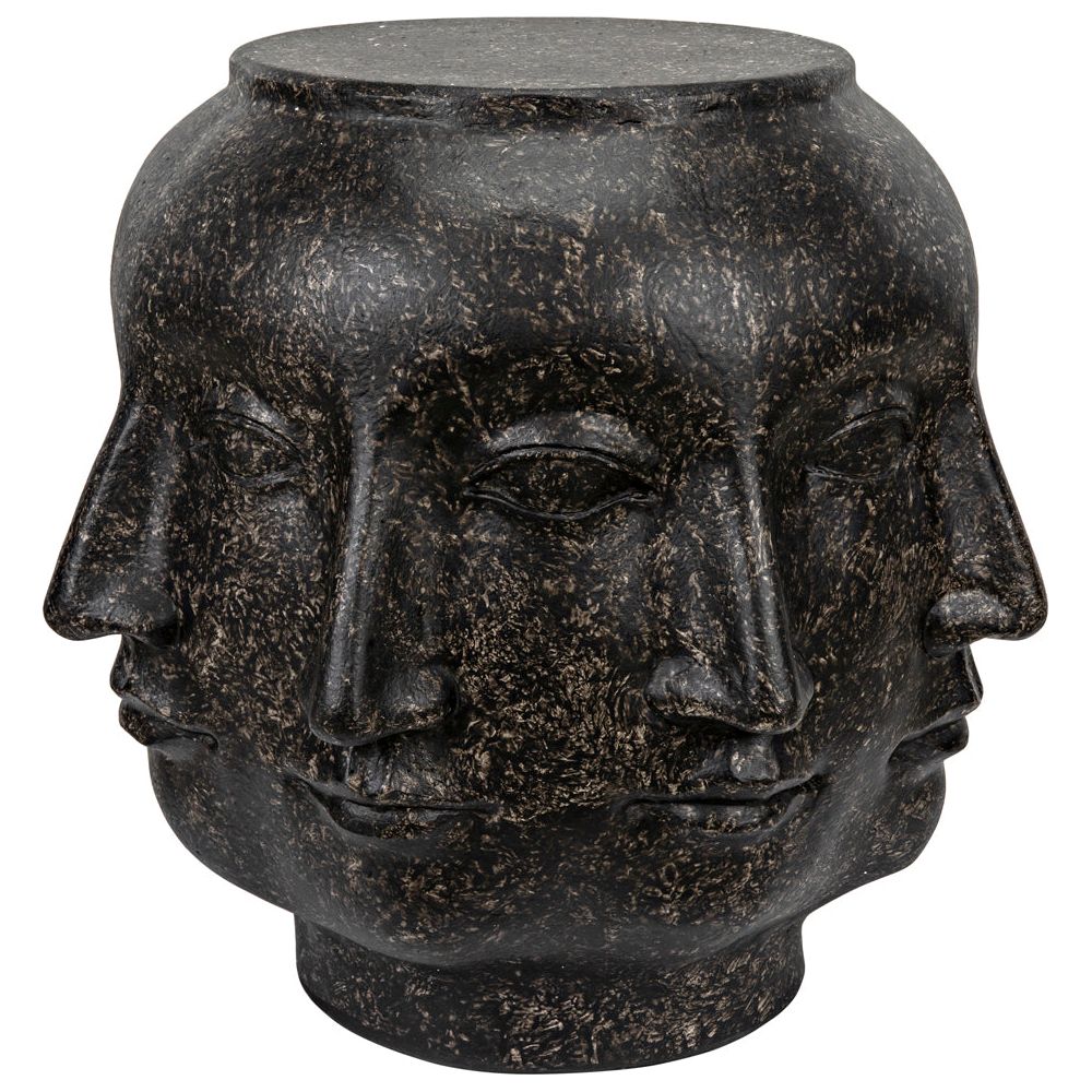 Multi-Face Stool, Black Fiber Cement by NOIR