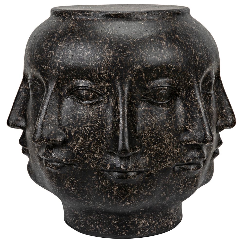 Multi-Face Stool, Black Fiber Cement by NOIR