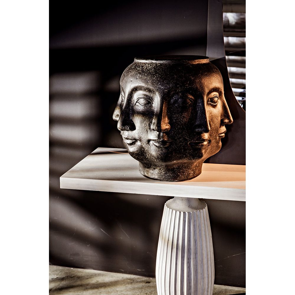 Multi-Face Stool, Black Fiber Cement by NOIR