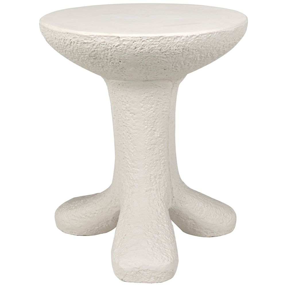 Laramy Side Table, White Fiber Cement by NOIR