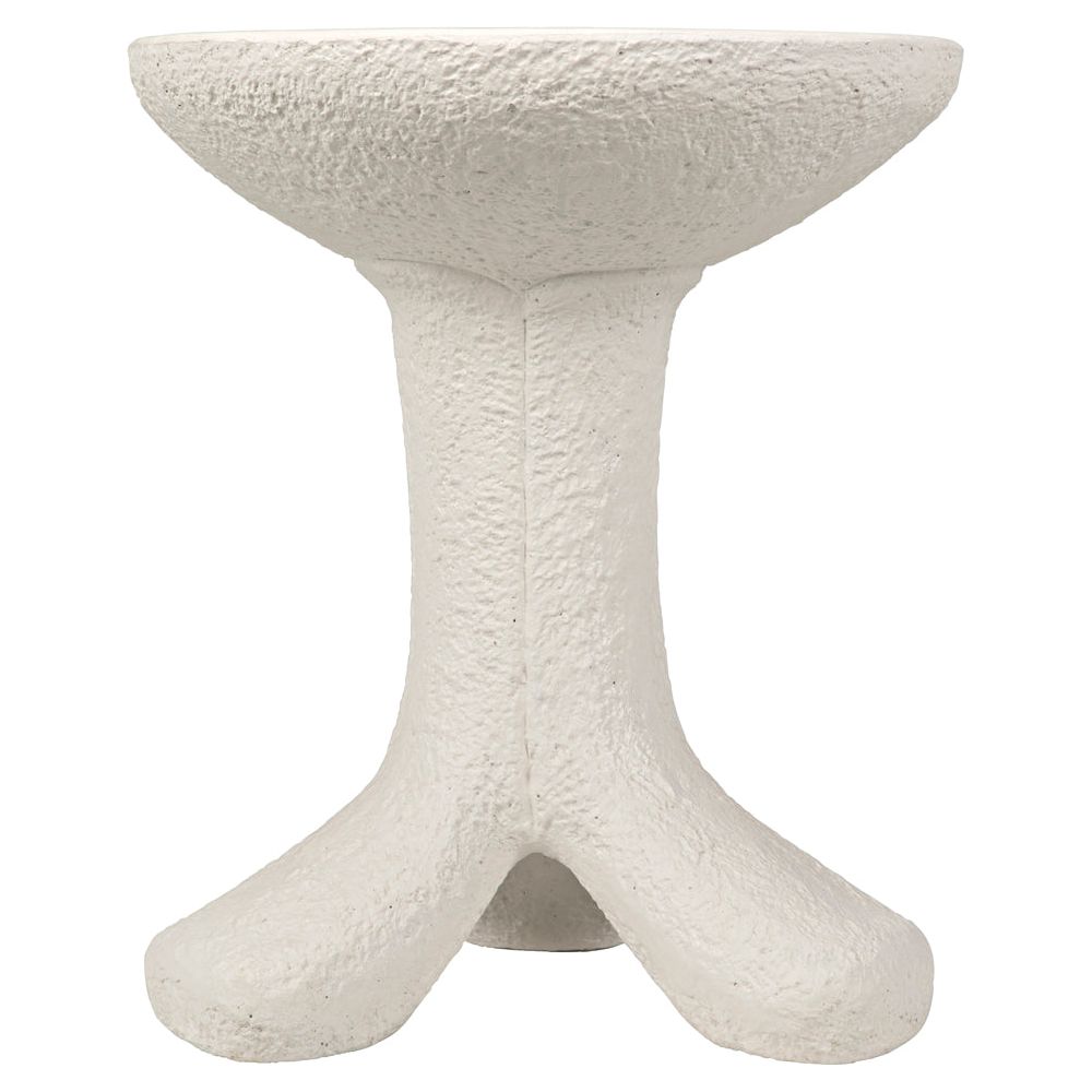 Laramy Side Table, White Fiber Cement by NOIR