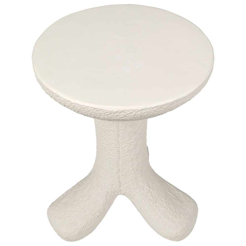 Laramy Side Table, White Fiber Cement by NOIR