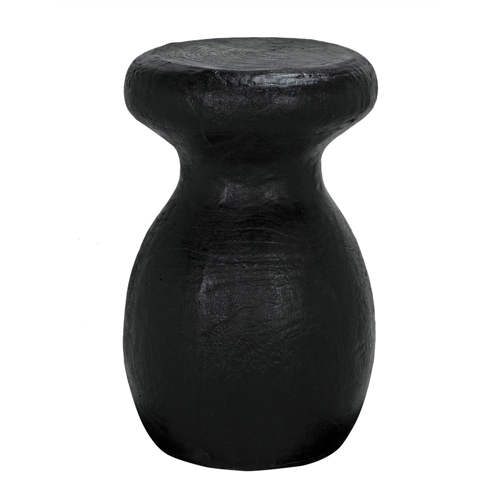 Samson Stool/Side Table, Black Burnt Resin by NOIR