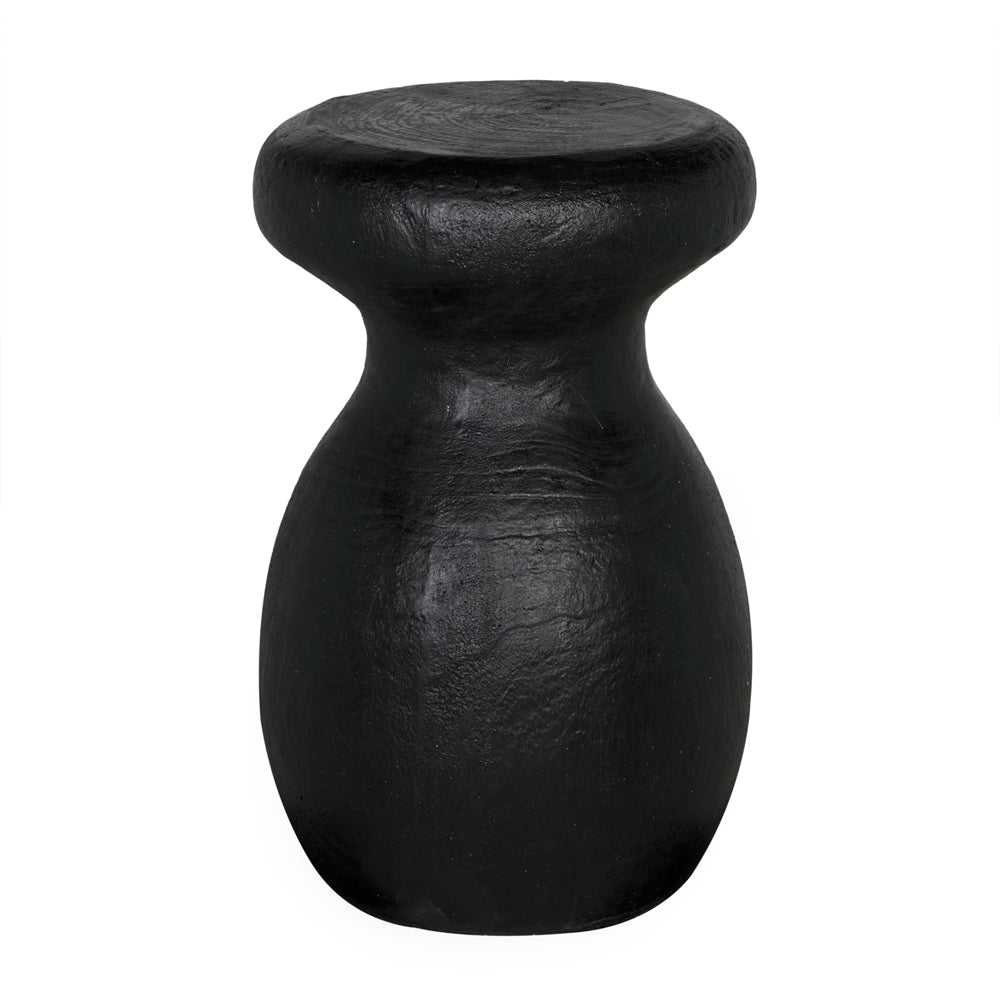 Samson Stool/Side Table, Black Burnt Resin by NOIR