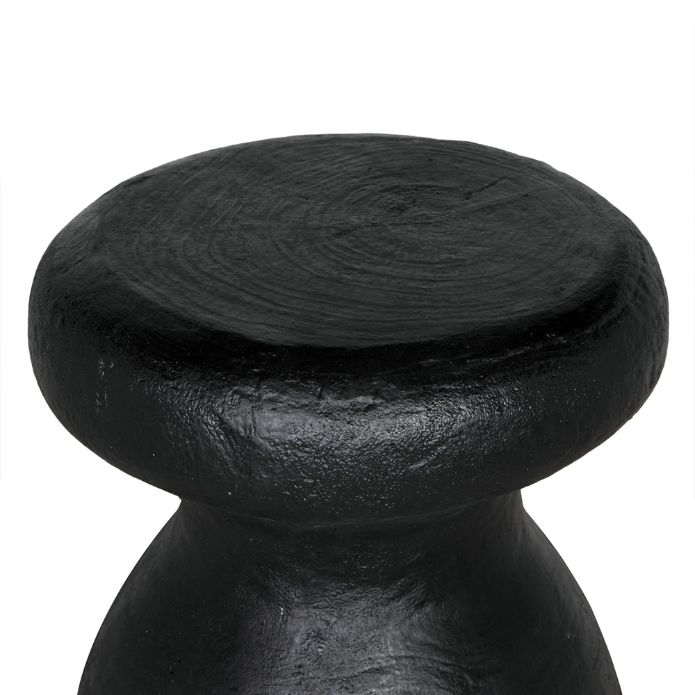 Samson Stool/Side Table, Black Burnt Resin by NOIR