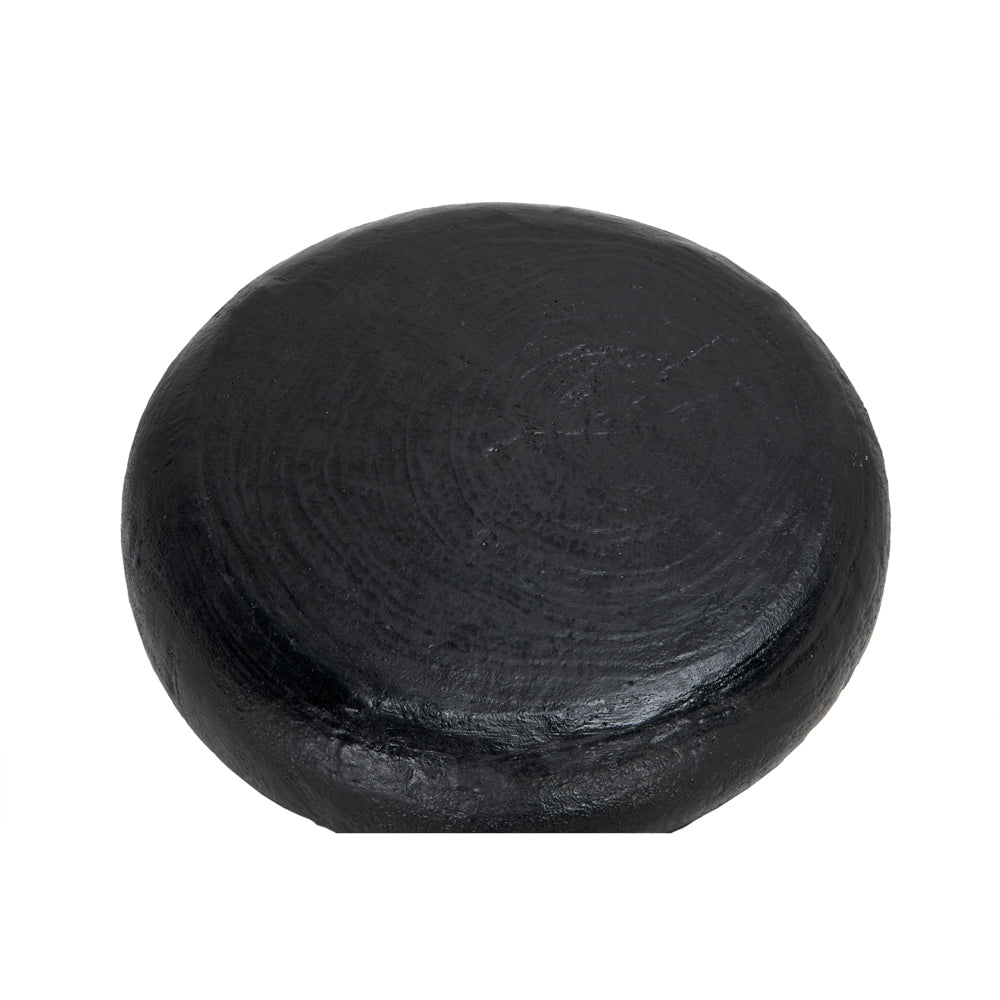 Samson Stool/Side Table, Black Burnt Resin by NOIR