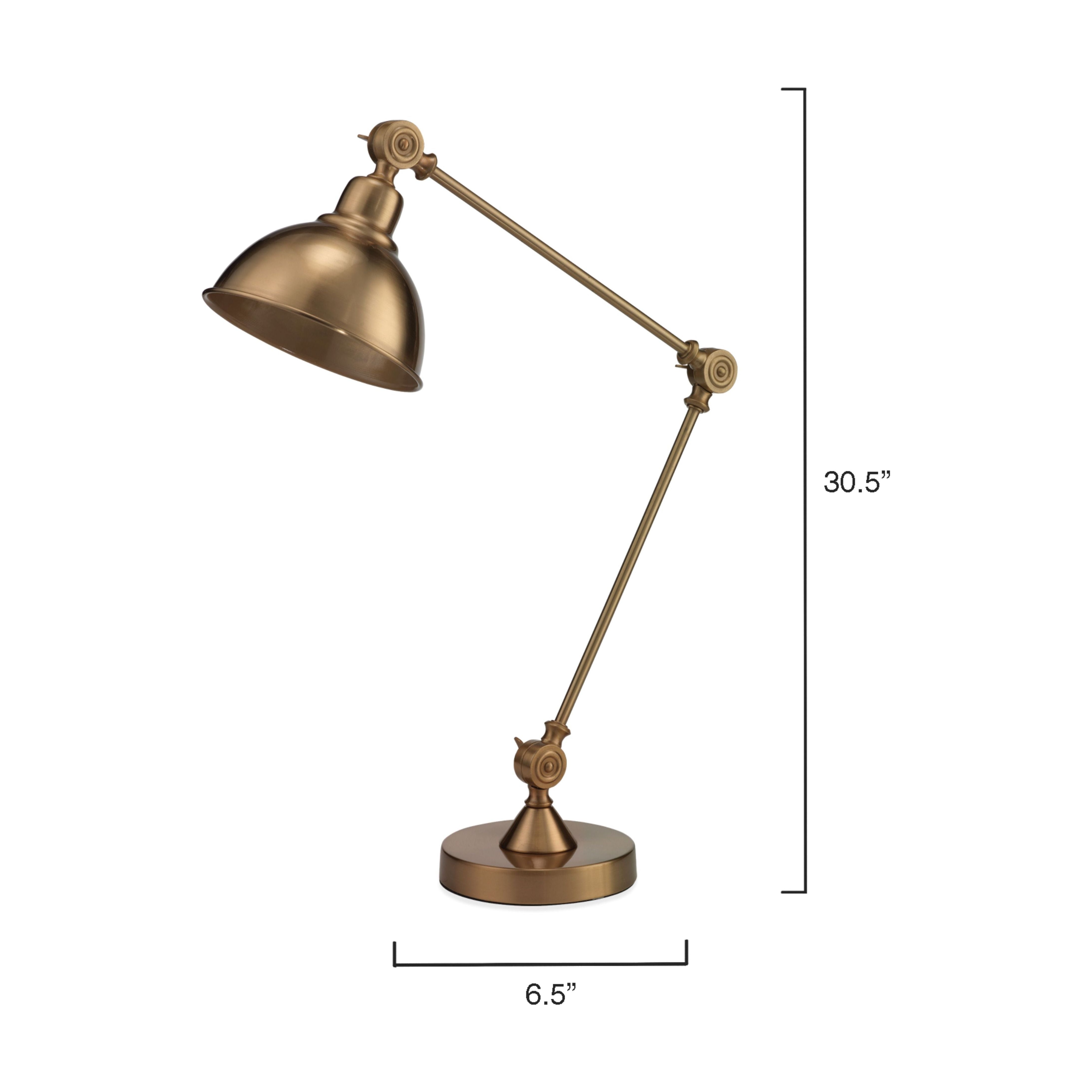 Wallace Adjustable Table Lamp, Antique Brass by Jamie Young