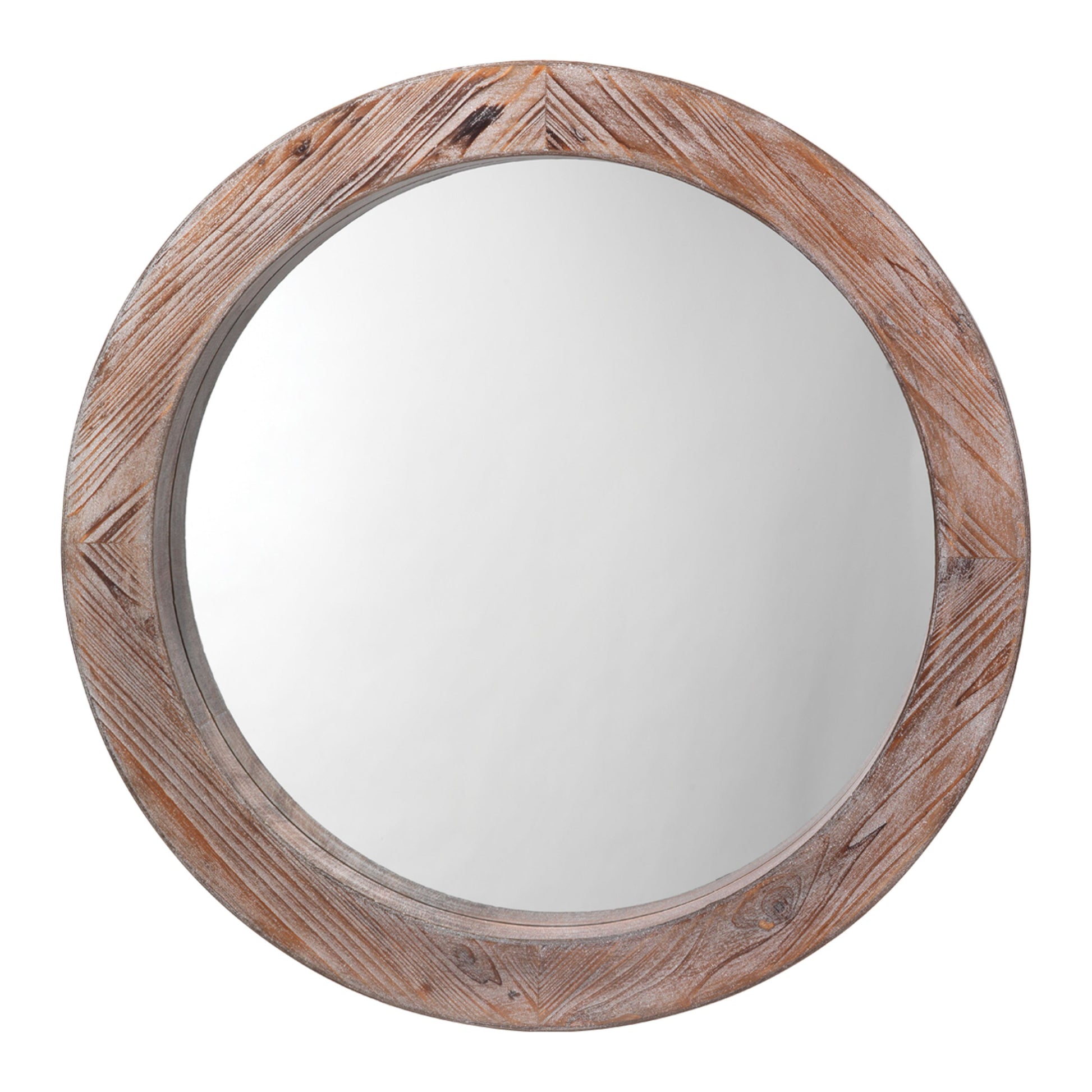 Reclaimed Wood Round Wall Mirror by Jamie Young