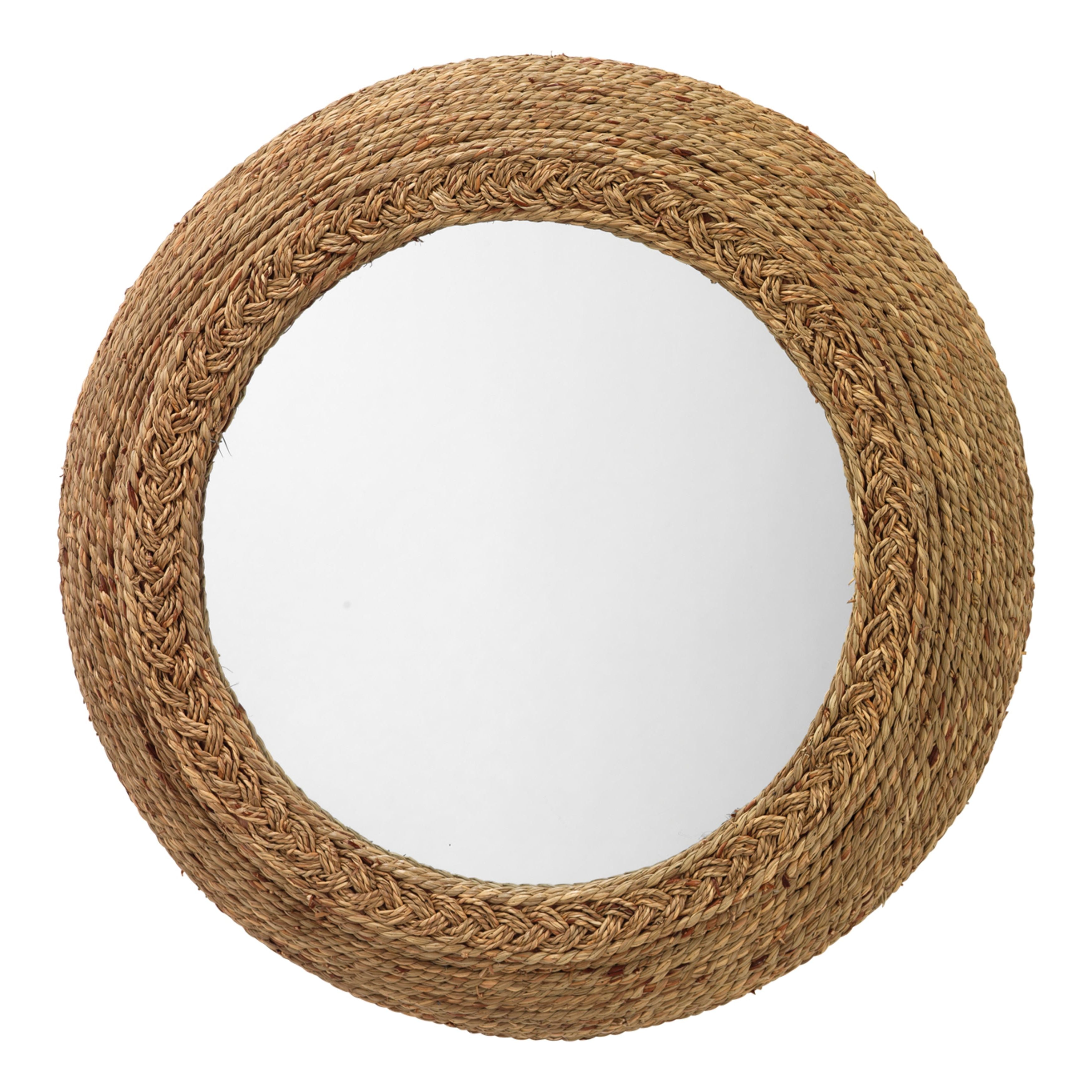 Seagrass Round Wall Mirror by Jamie Young