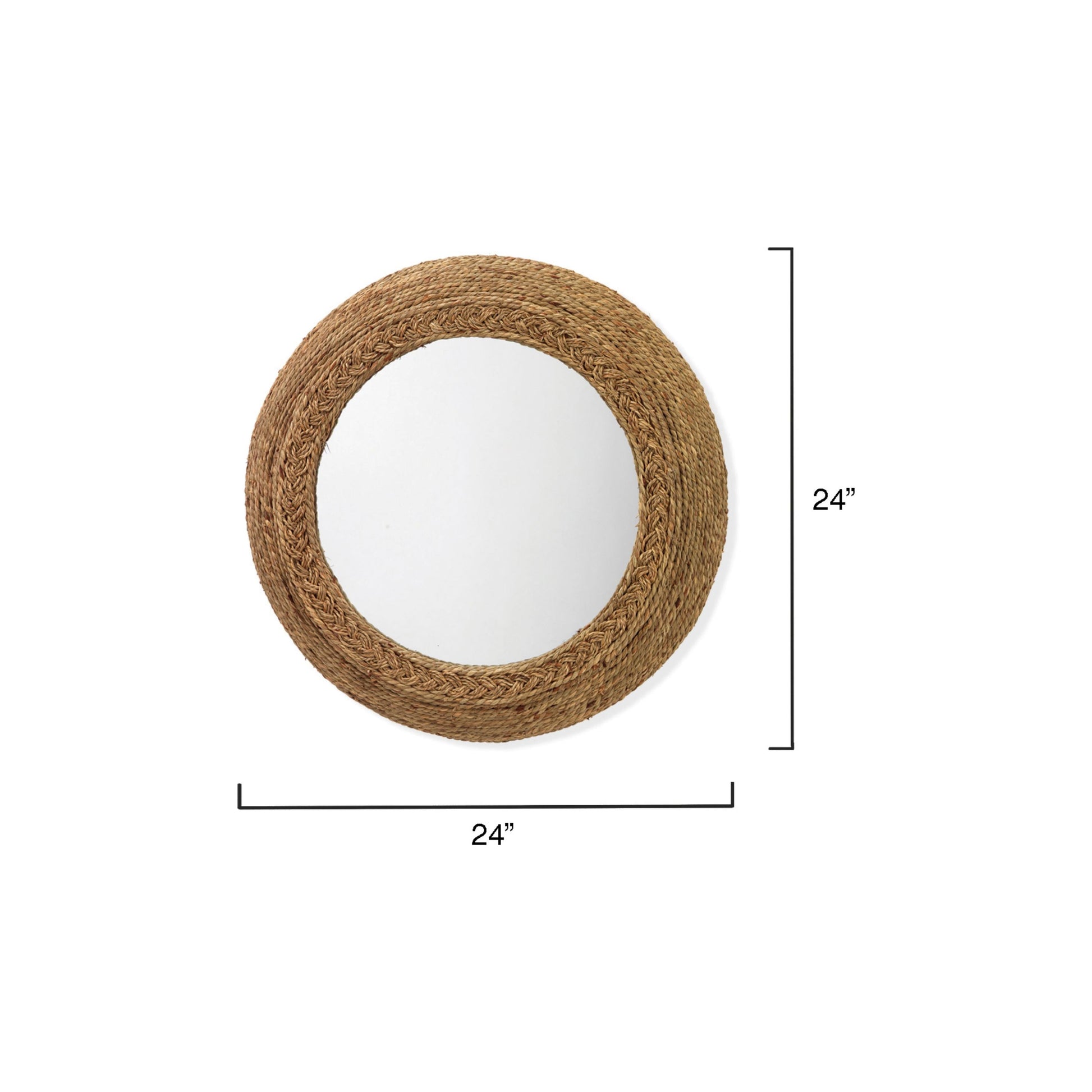 Seagrass Round Wall Mirror by Jamie Young
