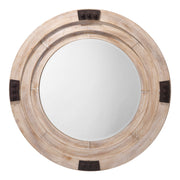 Foreman Wood Round Wall Mirror, White Washed by Jamie Young
