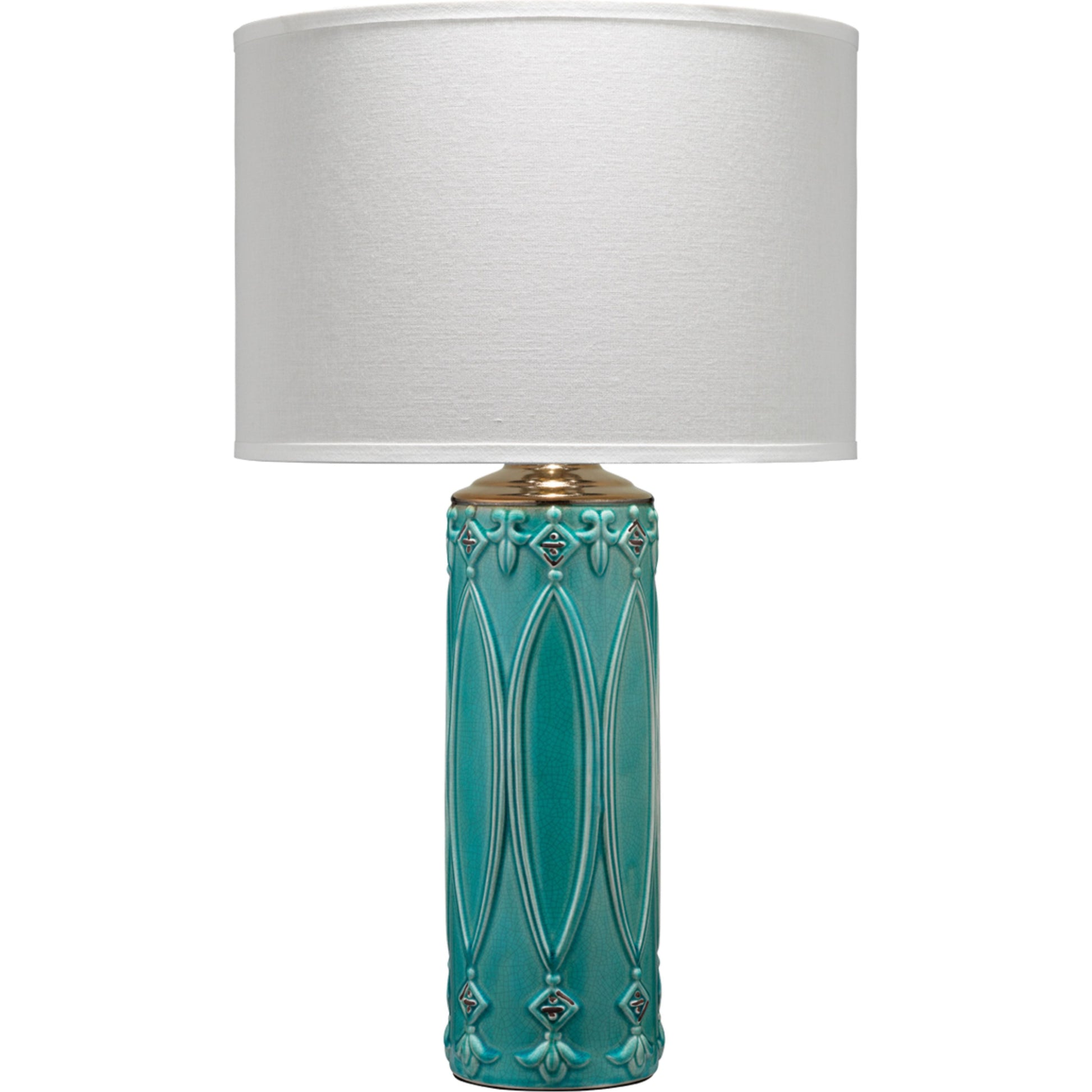 Tabitha Ceramic Table Lamp with Linen Shade, Turquoise by Jamie Young