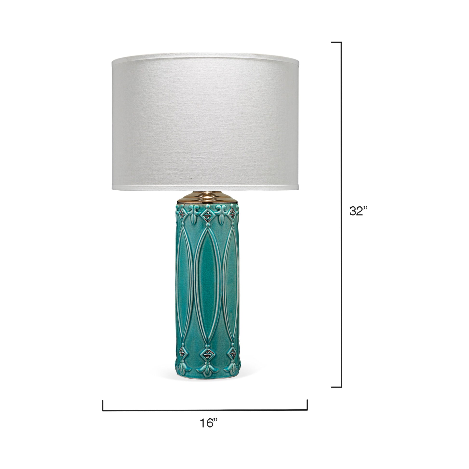 Tabitha Ceramic Table Lamp with Linen Shade, Turquoise by Jamie Young