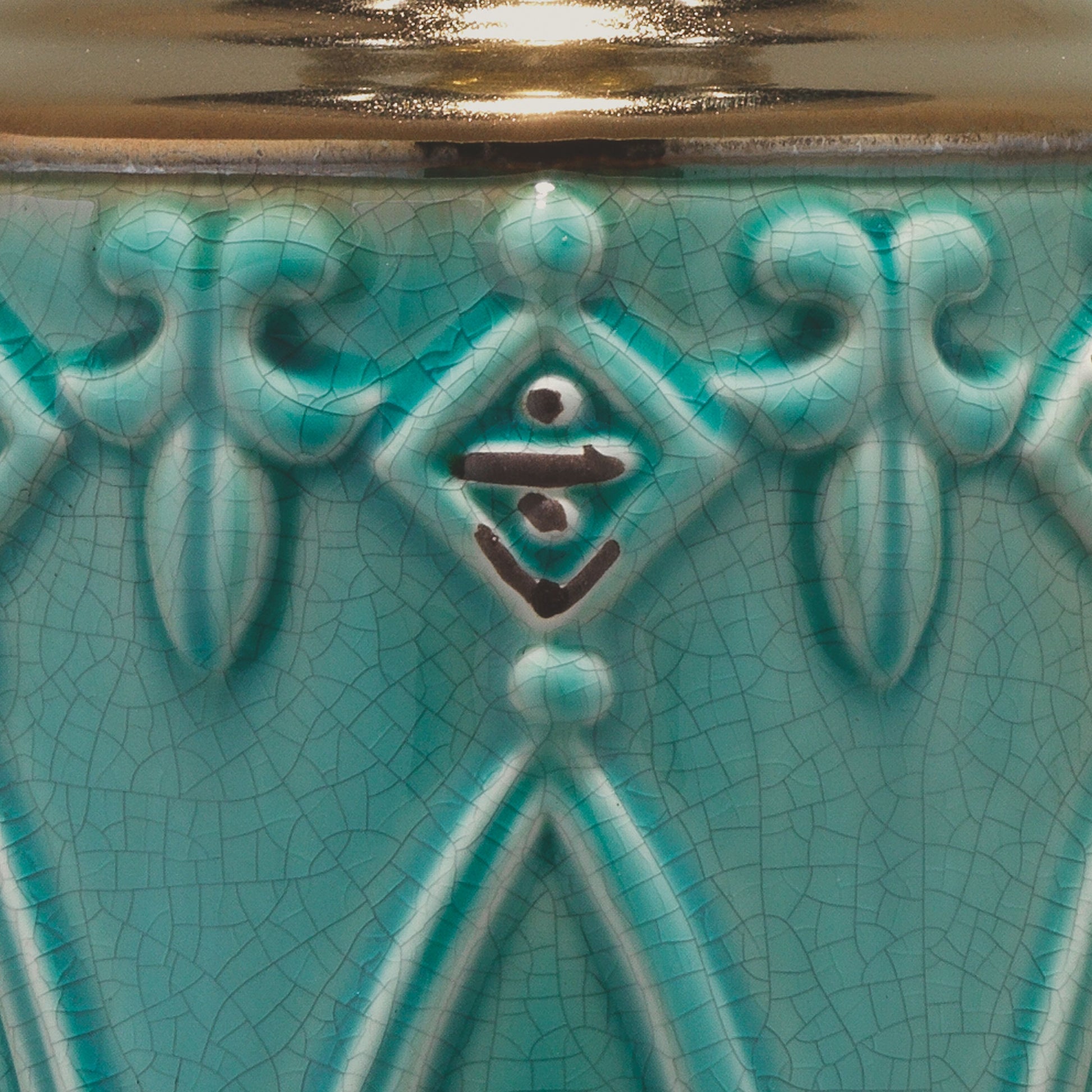 Tabitha Ceramic Table Lamp with Linen Shade, Turquoise by Jamie Young
