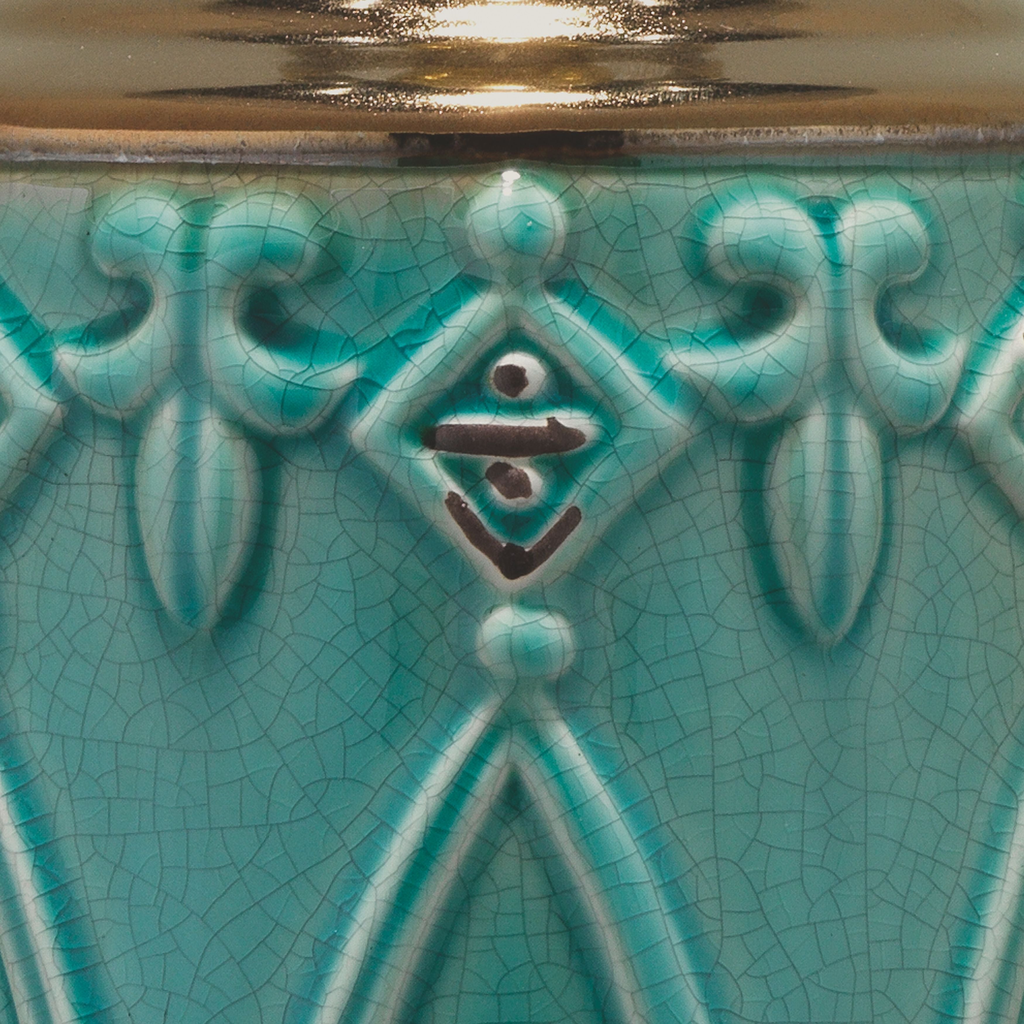 Tabitha Ceramic Table Lamp with Linen Shade, Turquoise by Jamie Young