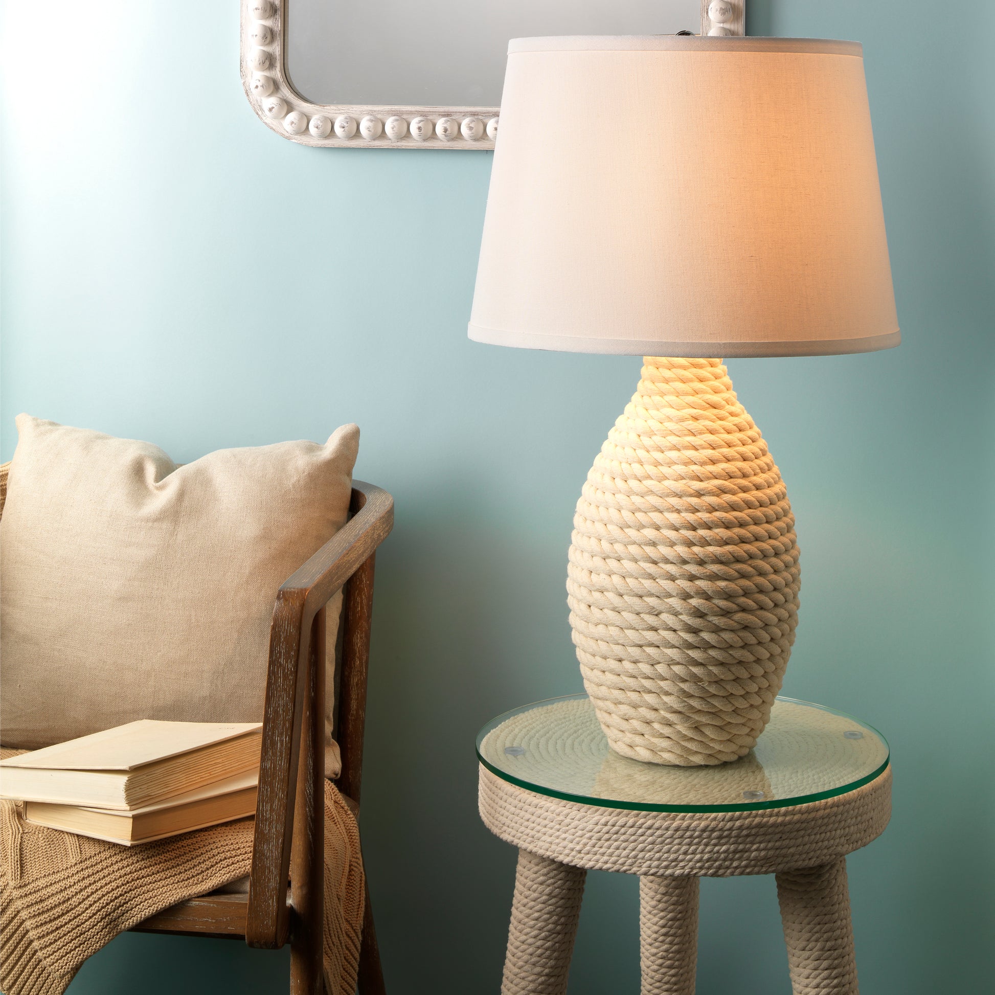 Rope Table Lamp, Off White by Jamie Young