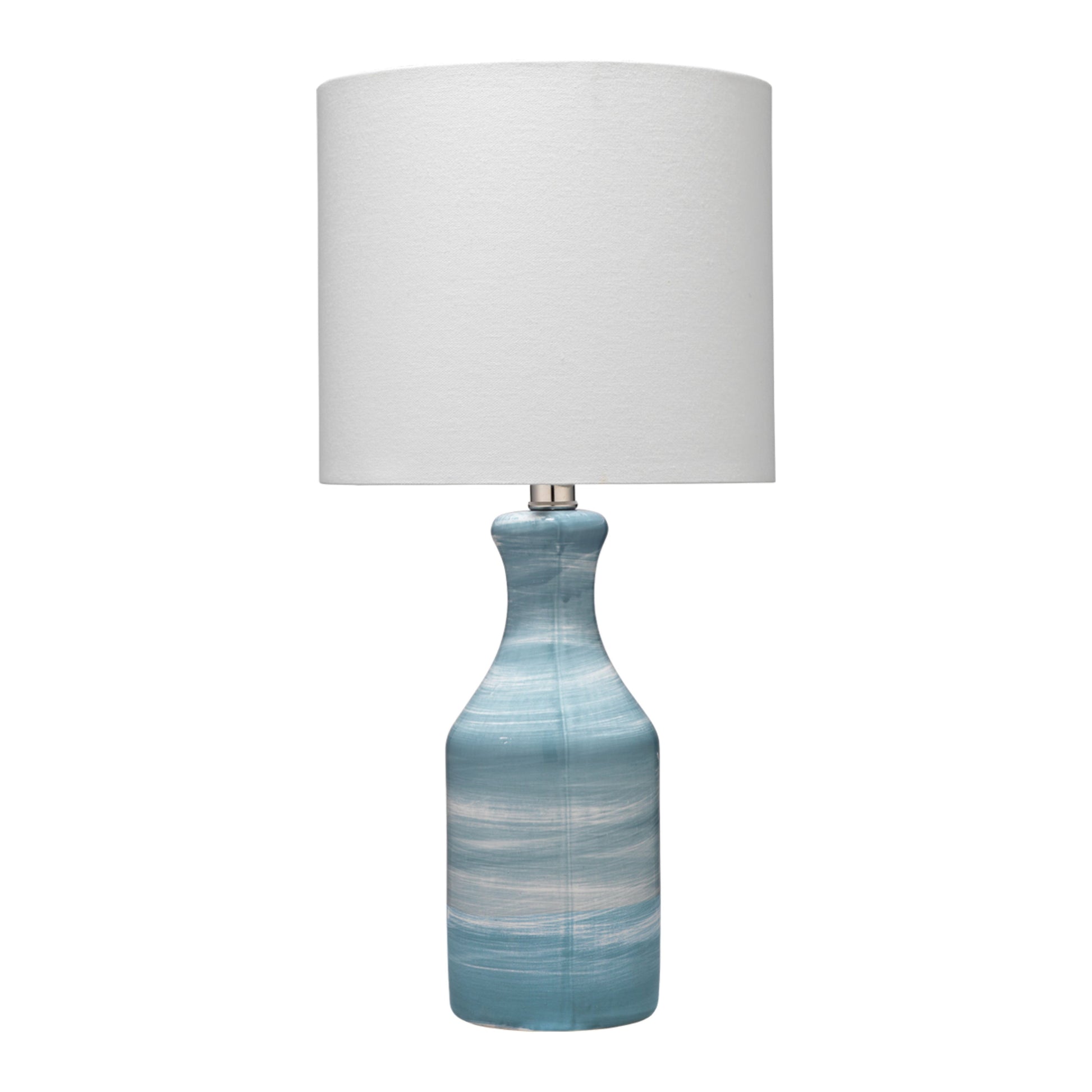 Bungalow Ceramic Table Lamp with Linen Shade, Blue by Jamie Young