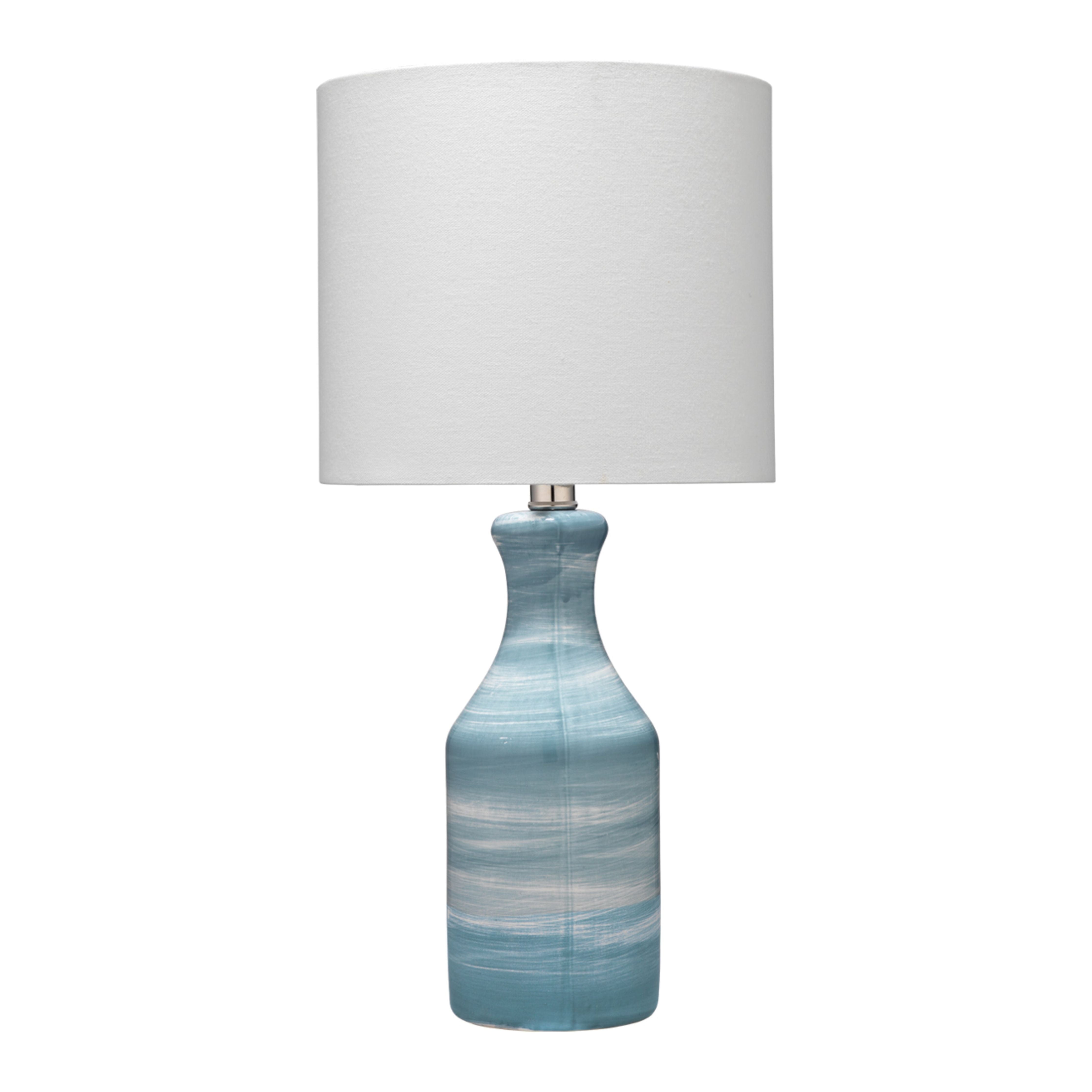 Bungalow Ceramic Table Lamp with Linen Shade, Blue by Jamie Young