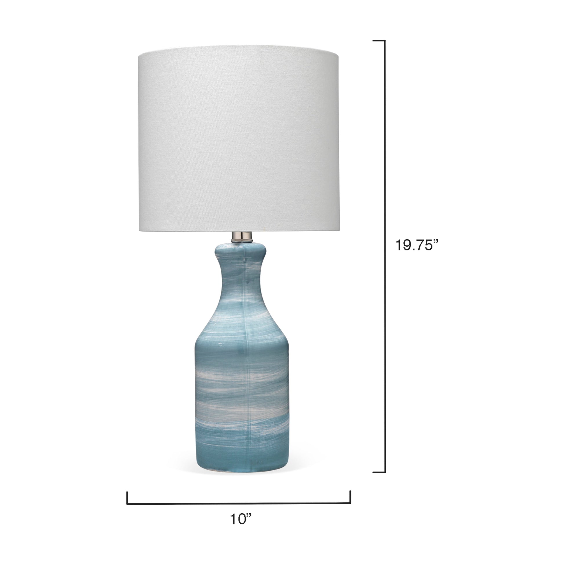 Bungalow Ceramic Table Lamp with Linen Shade, Blue by Jamie Young
