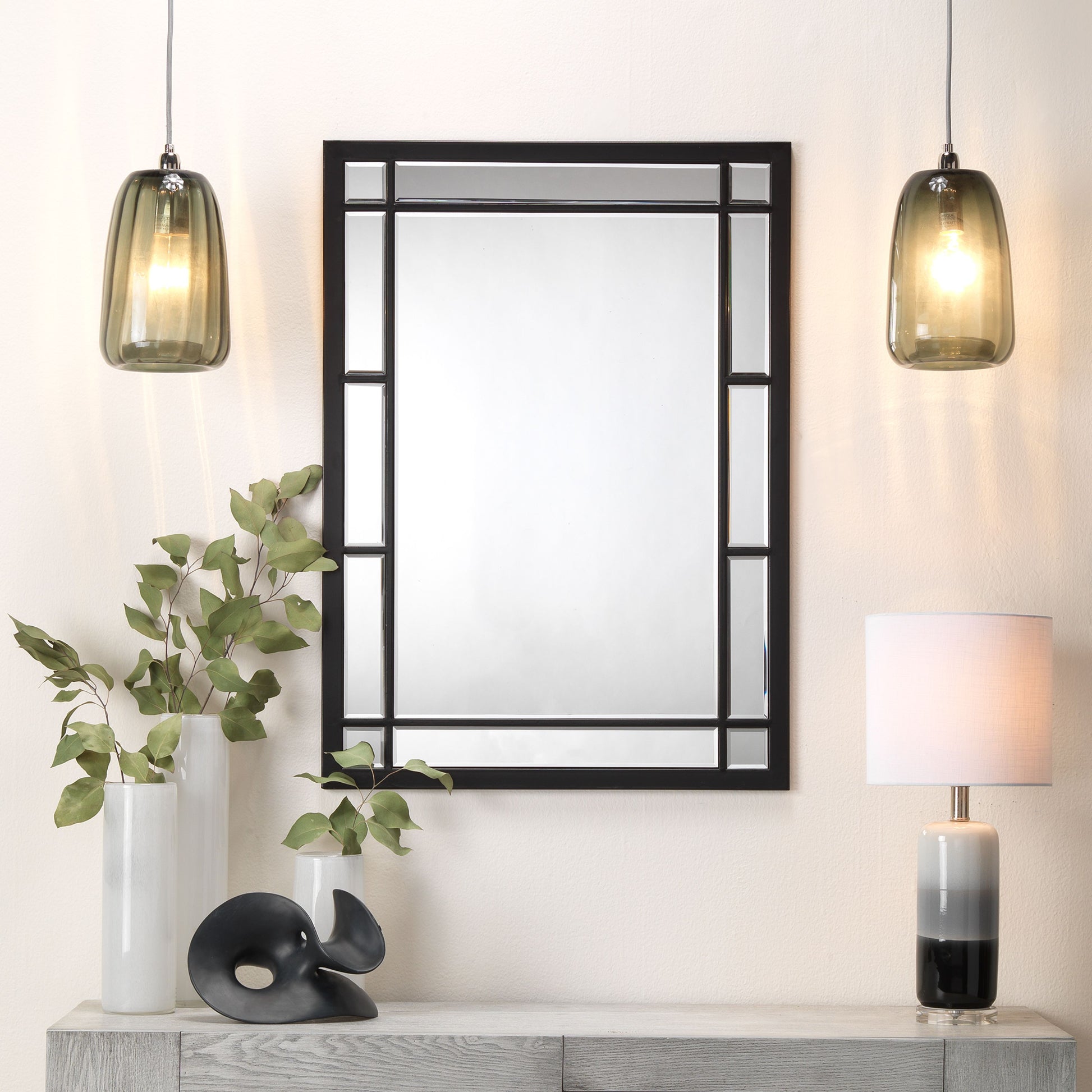 Chelsea Iron Rectangle Wall Mirror, Black by Jamie Young