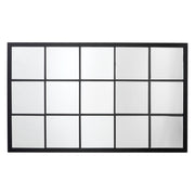 Tribecca Iron Grid Rectangle Wall Mirror, Black by Jamie Young