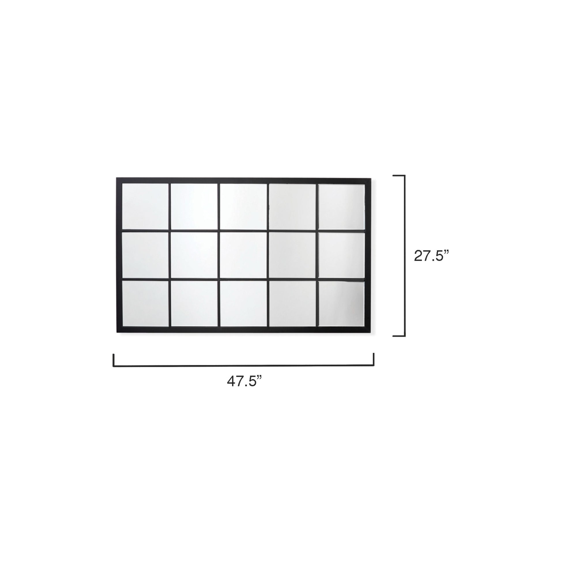 Tribecca Iron Grid Rectangle Wall Mirror, Black by Jamie Young