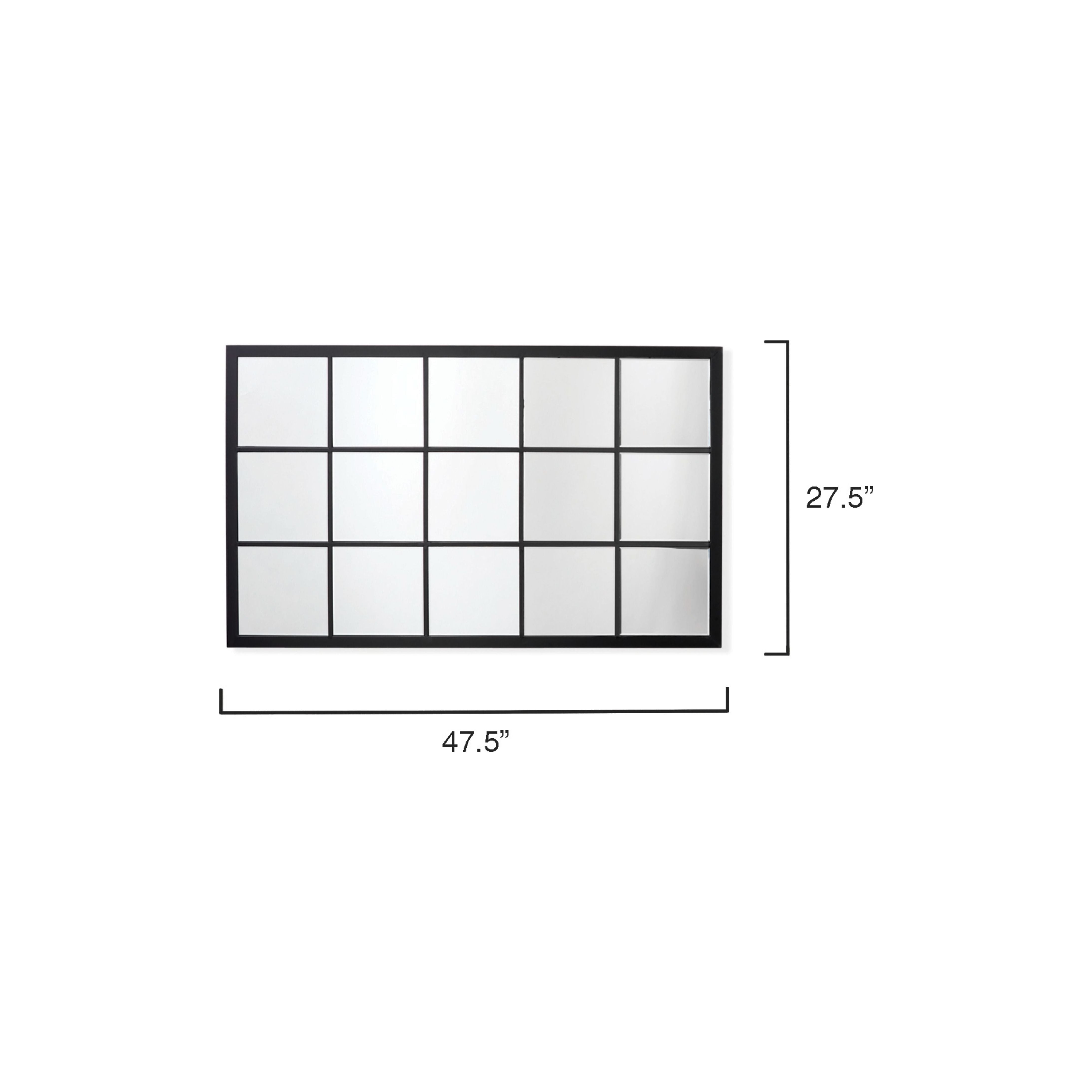 Tribecca Iron Grid Rectangle Wall Mirror, Black by Jamie Young